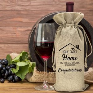 BOTARO Housewarming Gifts,First New Home House Homeowner Gifts for Men, Women, mom,dad,Daughter,Son, Friends, Coworkers,Sweet Home, New Home,New Adventure,New Memories,Wine Bag