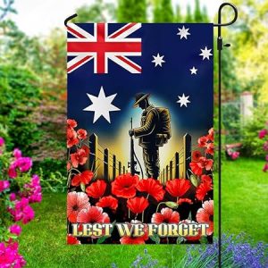 Australian Veteran Anzac Day Lest We Forget Flag Yard Flag, Porch Flag, Autumn Flag, Housewarming Gift, Yard Flag